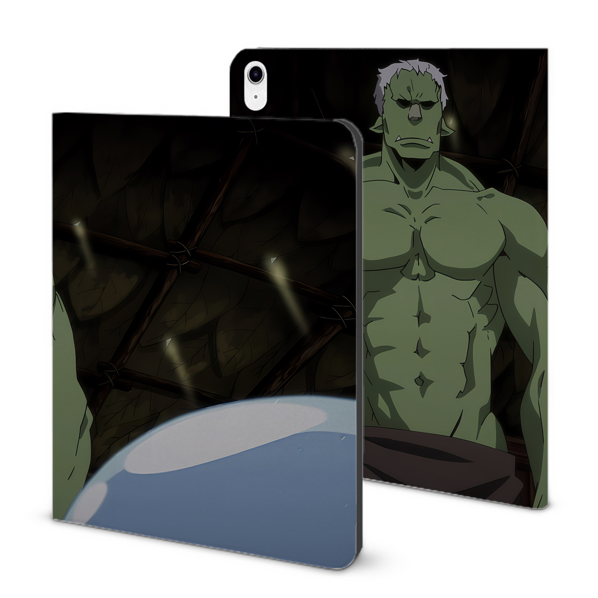 （画像用） 転スラ Regarding Reincarnated to Slime IPad ケース ブック型 PUレザー TPU 耐衝撃 軽量 薄型 ペン収納なし 全面保護 IPad 各モデル対応